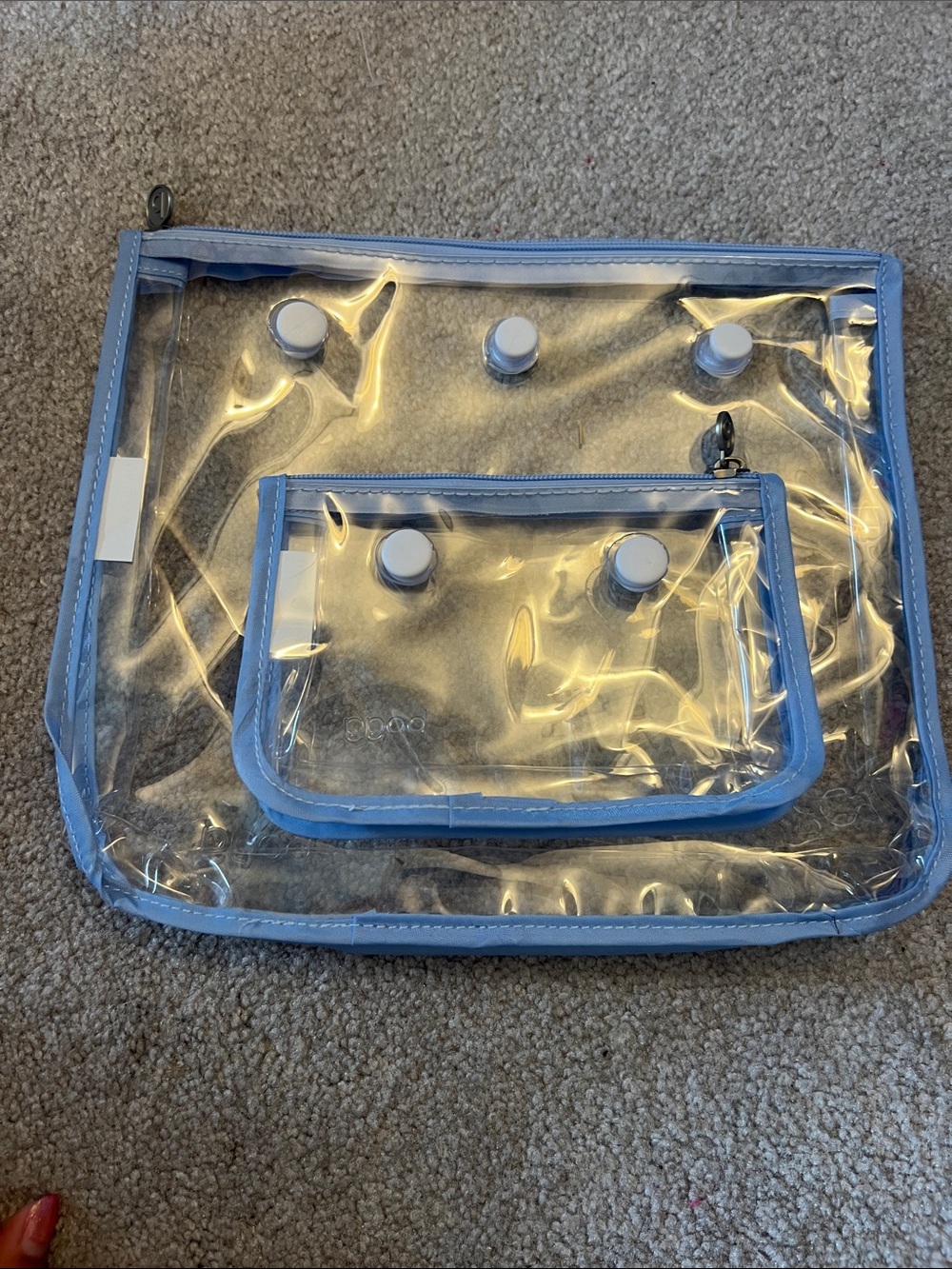 Bogg Clear PVC Insert Pouches with Light Blue Trim - Picture 5 of 5